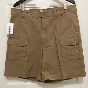 NEW Cabelas 7 Pocket Cargo Hiker Shorts Canvas Brown Size 36 NWT Hiking Utility